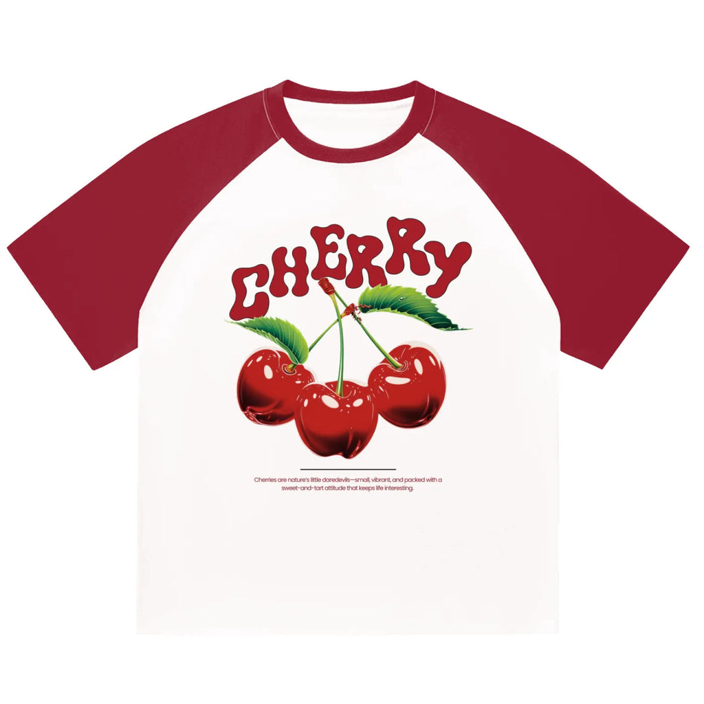 Cherry Pop Raglan Tee | Streetwear Unisex T-shirt