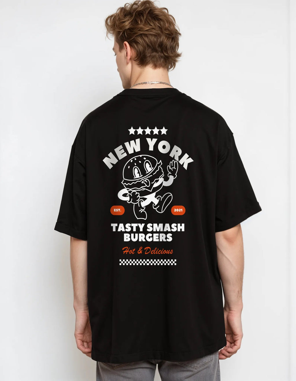 New York Burger Tee - Black | Quick-Dry Cooling T-shirt