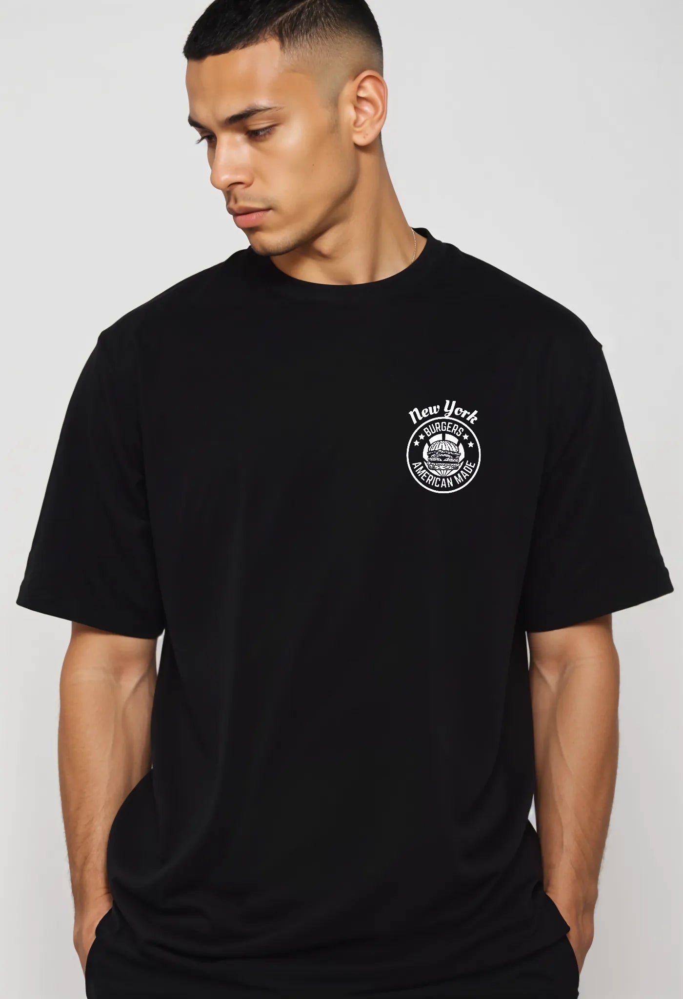New York Burger Tee - Black | Quick-Dry Cooling T-shirt
