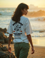 New York Burger Tee- White | Quick-Dry Cooling T-shirt