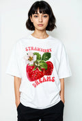Strawberry Tee - White | Quick-Dry Cooling Streetwear T-shirt