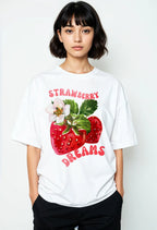 Strawberry Tee - White | Quick-Dry Cooling Streetwear T-shirt
