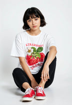 Strawberry Tee - White | Quick-Dry Cooling Streetwear T-shirt